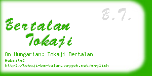 bertalan tokaji business card